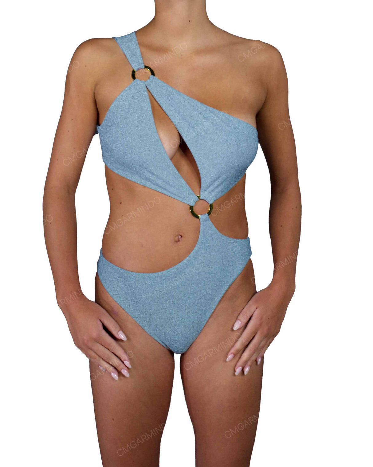 Asymmetrical Cut Out One Shoulder One Piece