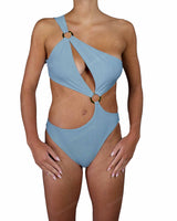 Asymmetrical Cut Out One Shoulder One Piece