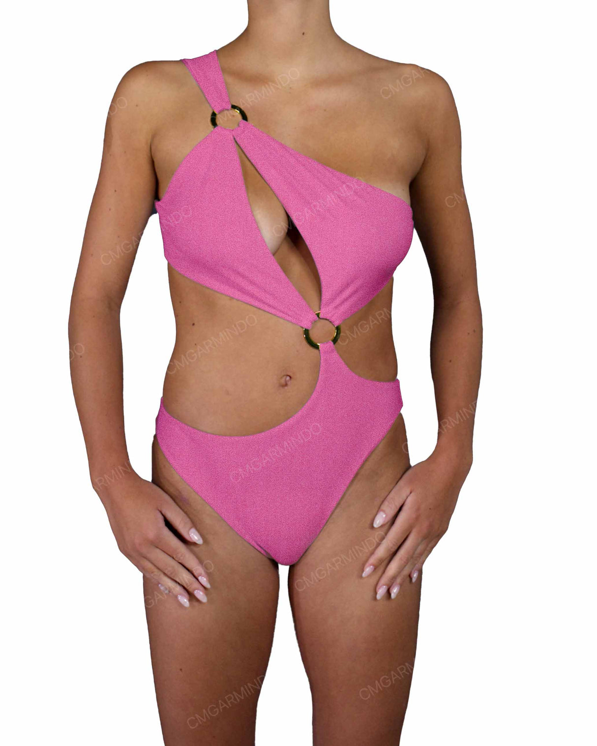 Asymmetrical Cut Out One Shoulder One Piece