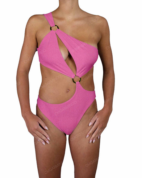 Asymmetrical Cut Out One Shoulder One Piece