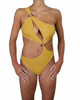 Asymmetrical Cut Out One Shoulder One Piece