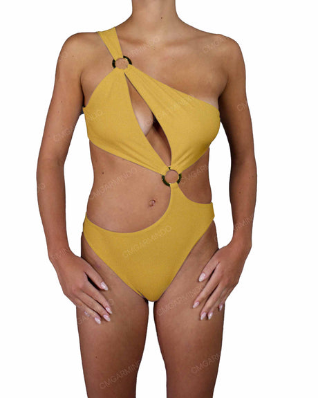 Asymmetrical Cut Out One Shoulder One Piece