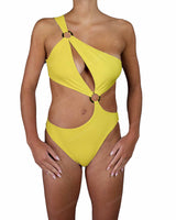 Asymmetrical Cut Out One Shoulder One Piece