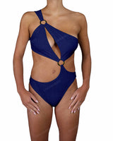 Asymmetrical Cut Out One Shoulder One Piece