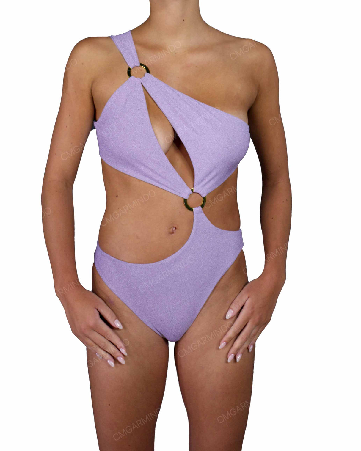 Asymmetrical Cut Out One Shoulder One Piece