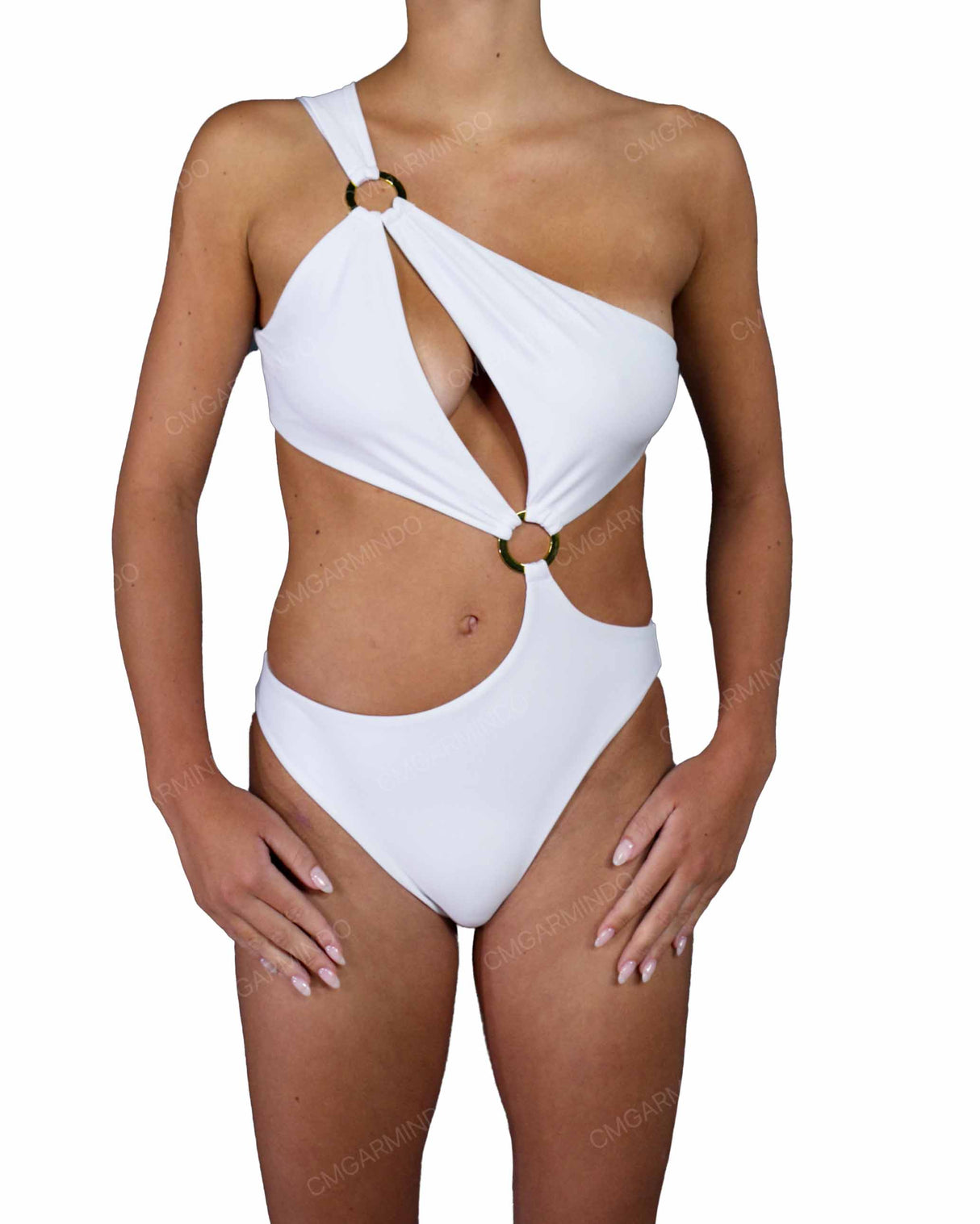 Asymmetrical Cut Out One Shoulder One Piece