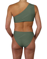 Asymmetrical Cut Out One Shoulder One Piece
