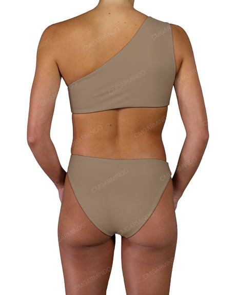 Asymmetrical Cut Out One Shoulder One Piece