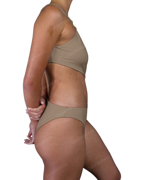 Asymmetrical Cut Out One Shoulder One Piece