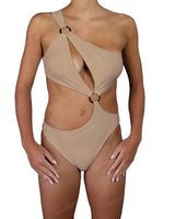 Asymmetrical Cut Out One Shoulder One Piece