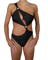 Asymmetrical Cut Out One Shoulder One Piece