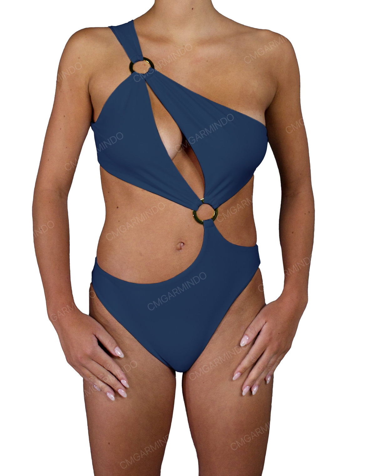 Asymmetrical Cut Out One Shoulder One Piece