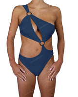 Asymmetrical Cut Out One Shoulder One Piece