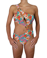 Asymmetrical Cut Out One Shoulder One Piece