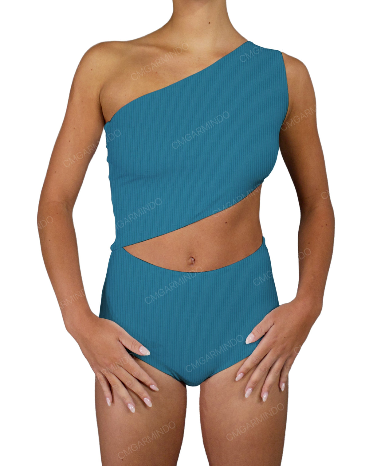 One Shoulder Cut Out One Piece