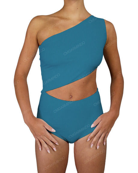 One Shoulder Cut Out One Piece