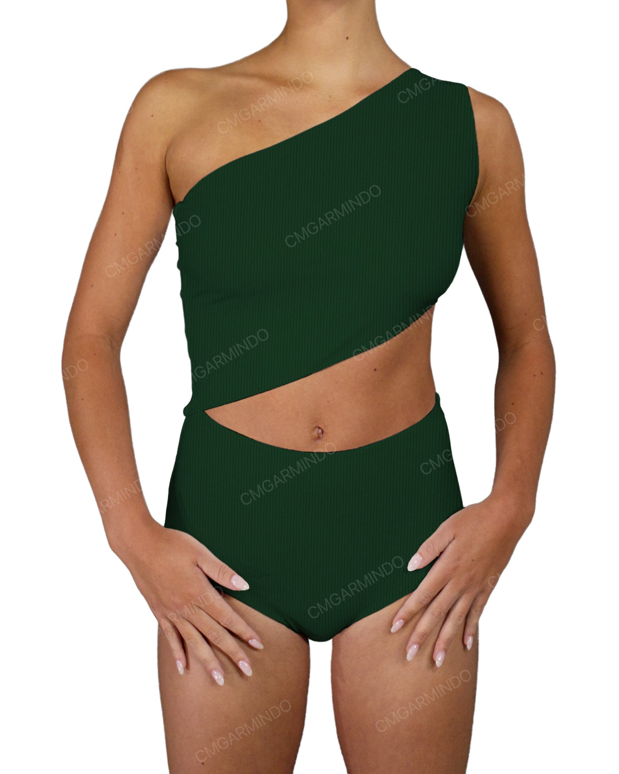 One Shoulder Cut Out One Piece