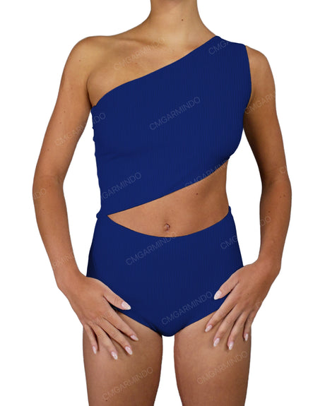 One Shoulder Cut Out One Piece