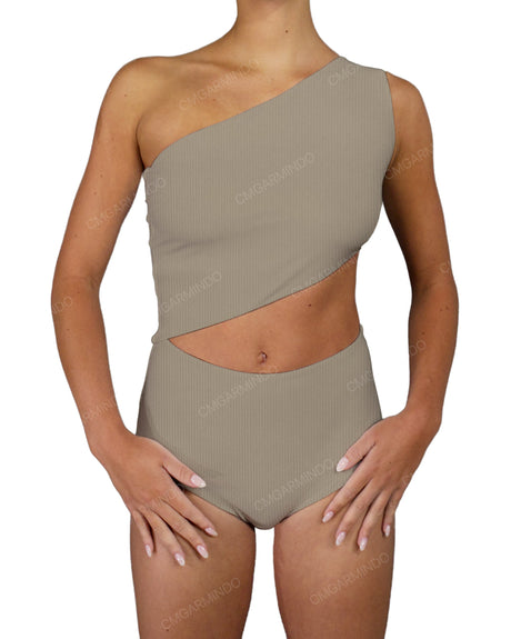 One Shoulder Cut Out One Piece