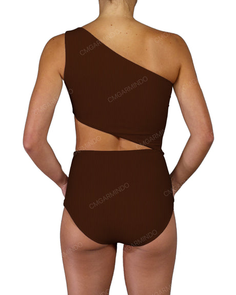 One Shoulder Cut Out One Piece