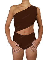 One Shoulder Cut Out One Piece