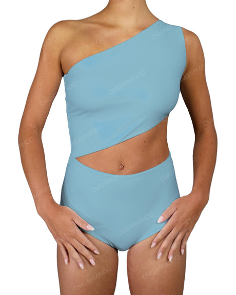 One Shoulder Cut Out One Piece