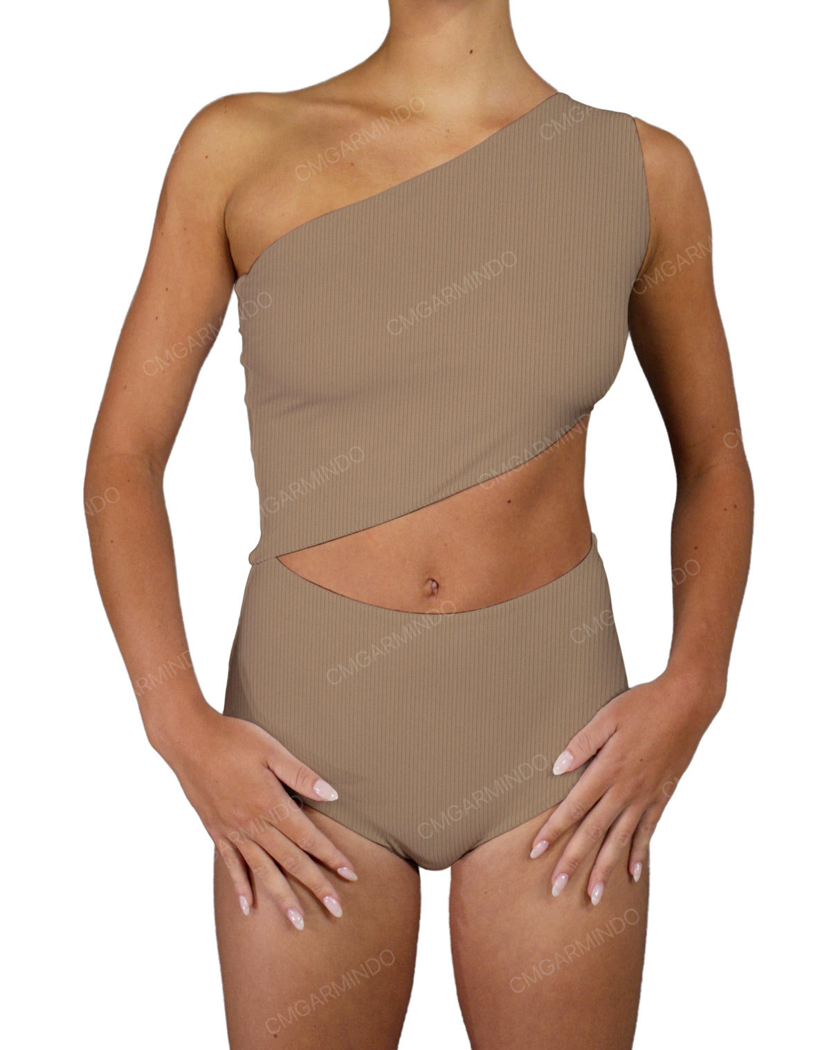 One Shoulder Cut Out One Piece