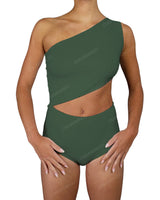 One Shoulder Cut Out One Piece