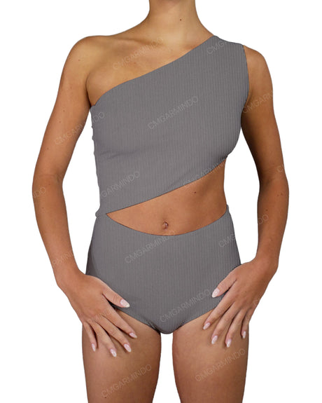 One Shoulder Cut Out One Piece