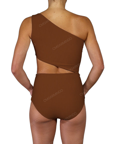 One Shoulder Cut Out One Piece