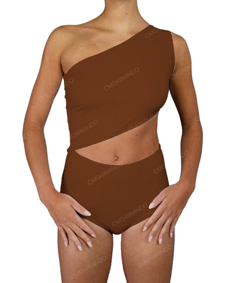 One Shoulder Cut Out One Piece