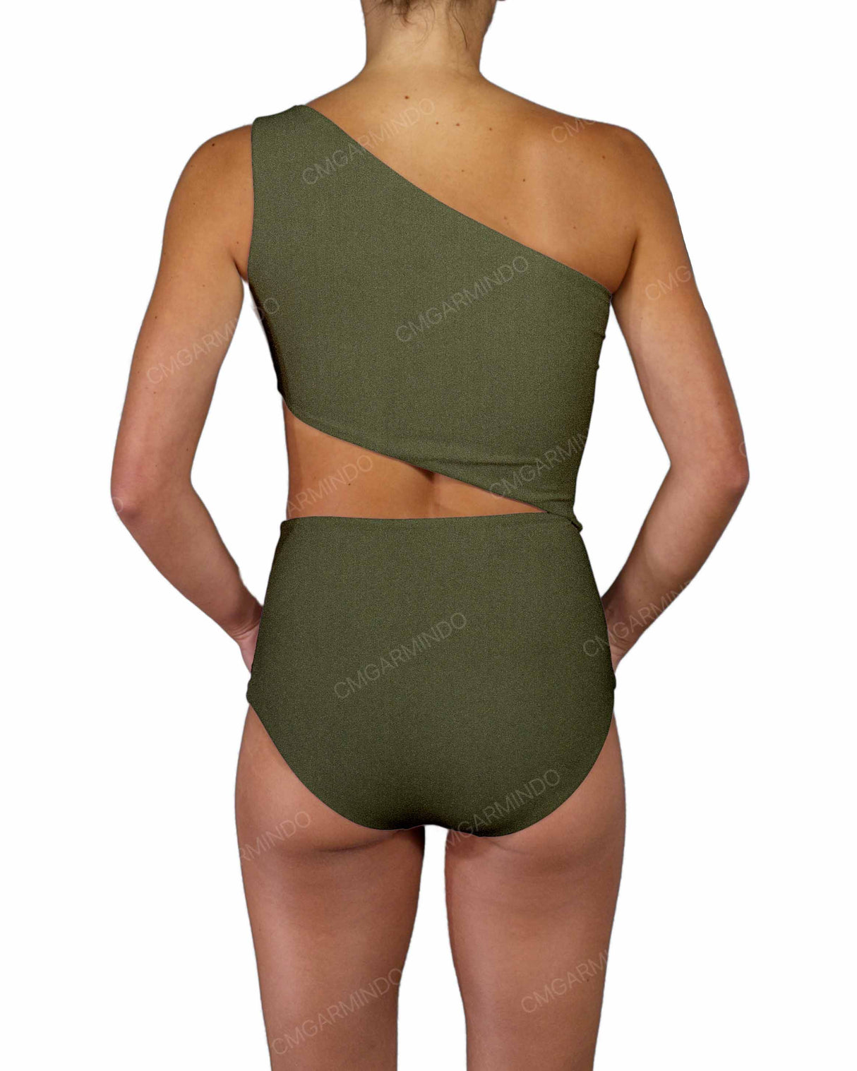 One Shoulder Cut Out One Piece