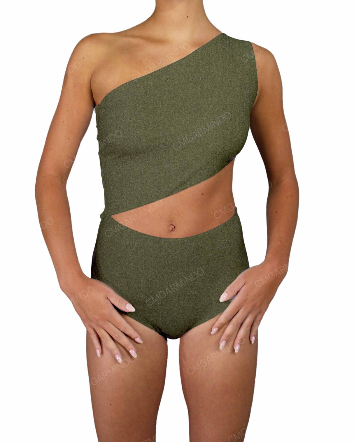 One Shoulder Cut Out One Piece