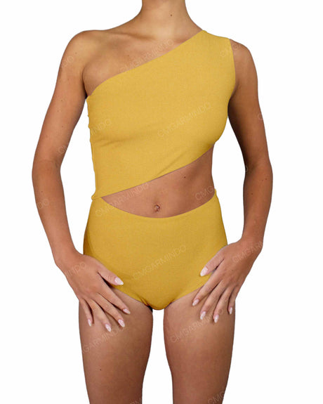 One Shoulder Cut Out One Piece