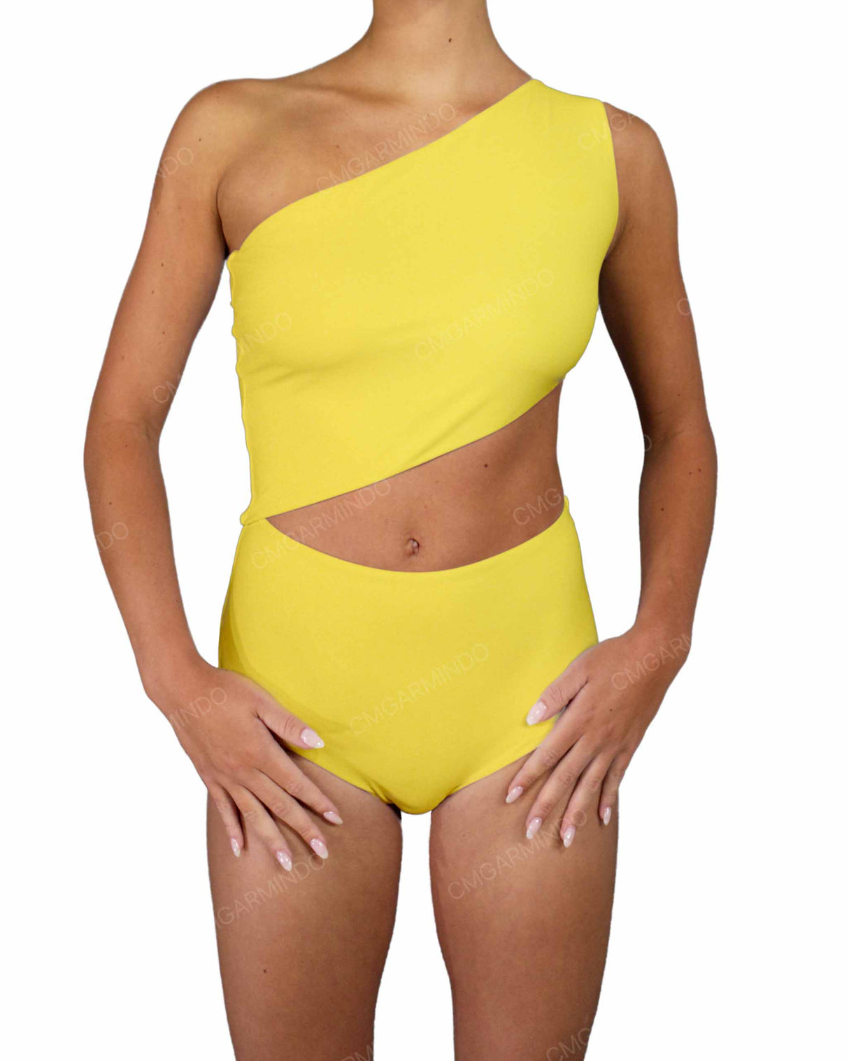 One Shoulder Cut Out One Piece