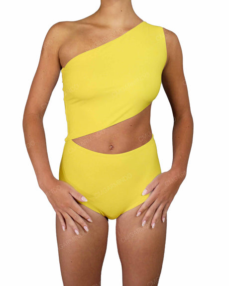 One Shoulder Cut Out One Piece