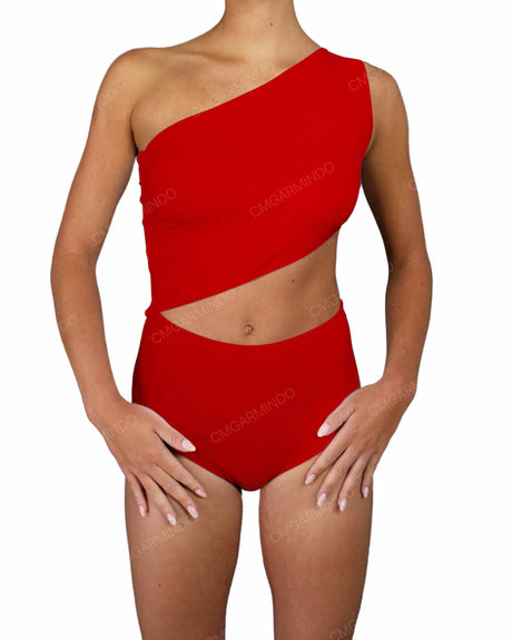 One Shoulder Cut Out One Piece