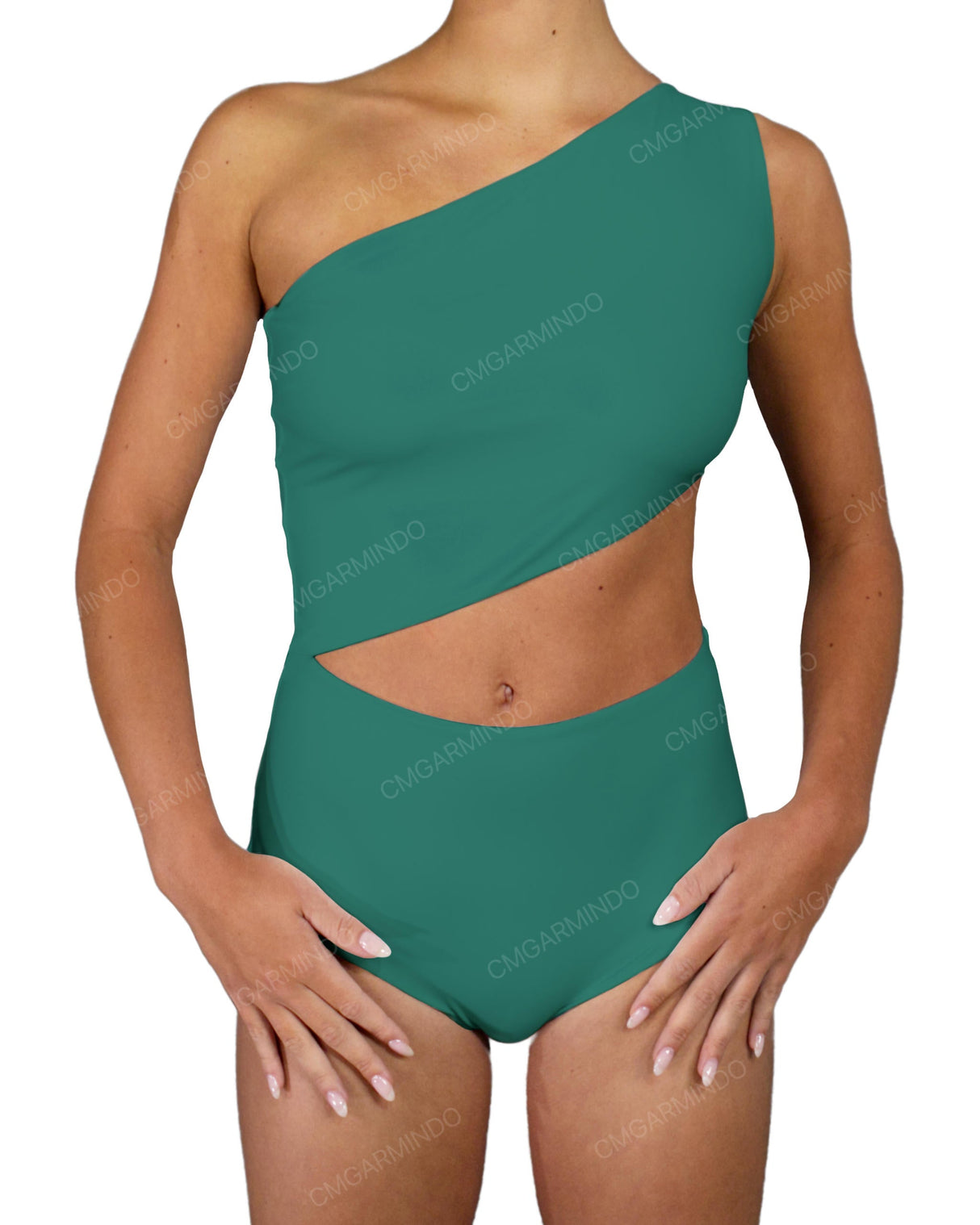 One Shoulder Cut Out One Piece