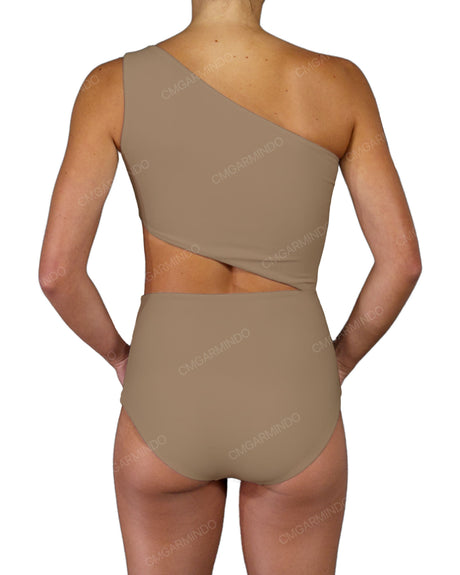 One Shoulder Cut Out One Piece