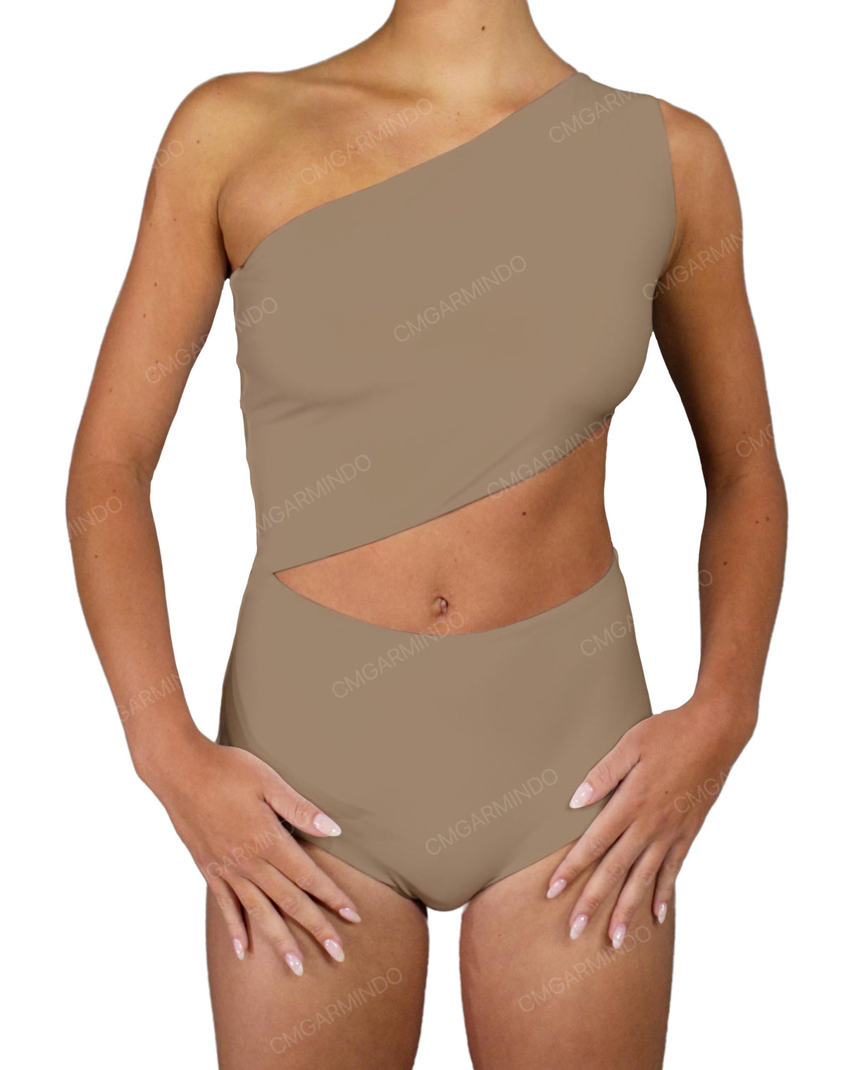 One Shoulder Cut Out One Piece