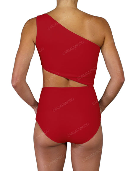 One Shoulder Cut Out One Piece