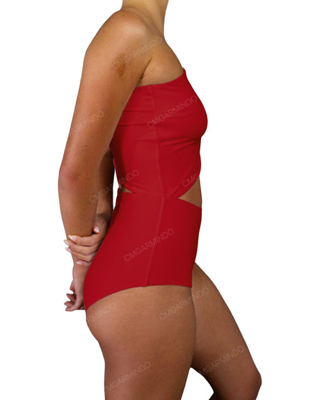 One Shoulder Cut Out One Piece