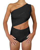 One Shoulder Cut Out One Piece