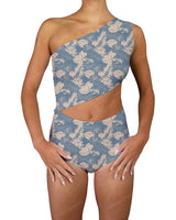 One Shoulder Cut Out One Piece