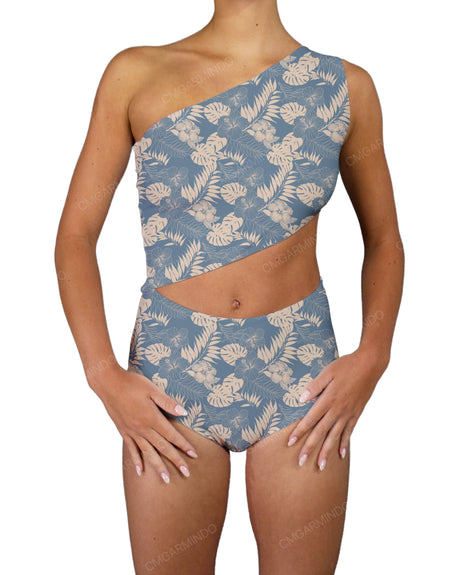 One Shoulder Cut Out One Piece