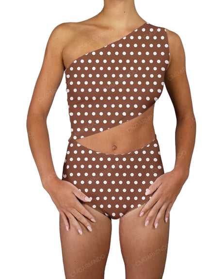 One Shoulder Cut Out One Piece