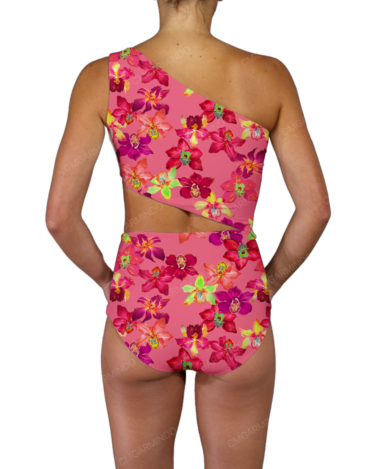 One Shoulder Cut Out One Piece