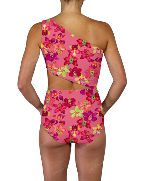 One Shoulder Cut Out One Piece