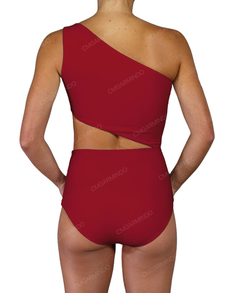 One Shoulder Cut Out One Piece