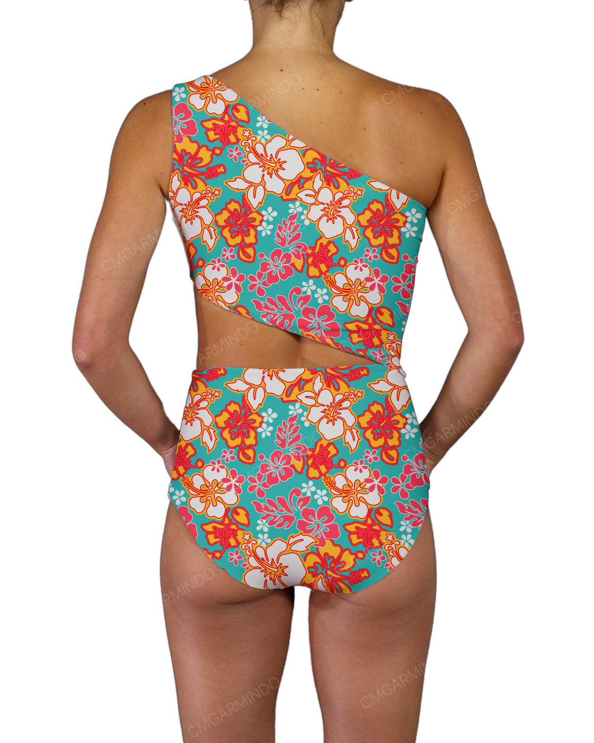 One Shoulder Cut Out One Piece